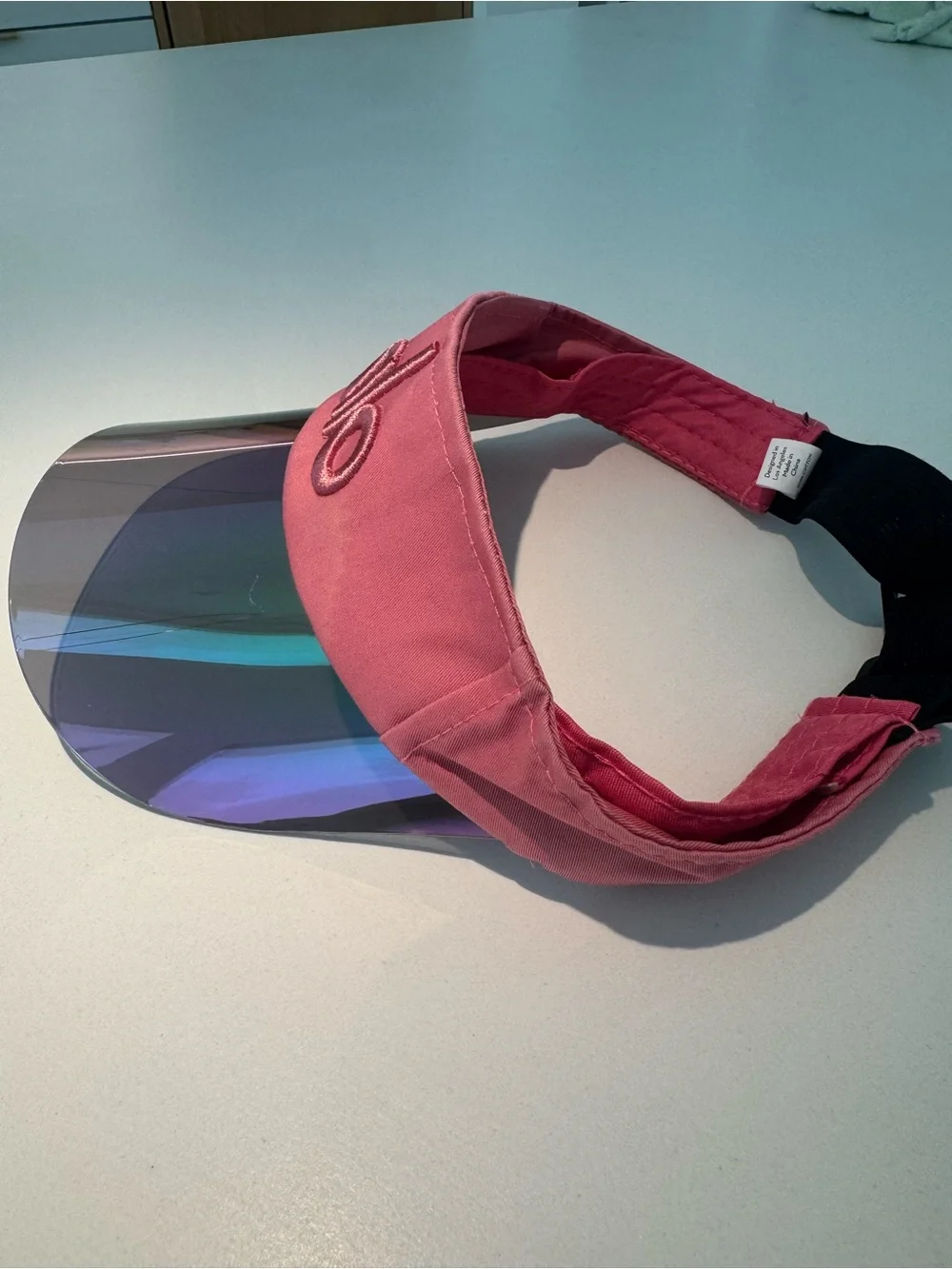 ALO Yoga Pink Visor with Iridescent Shield